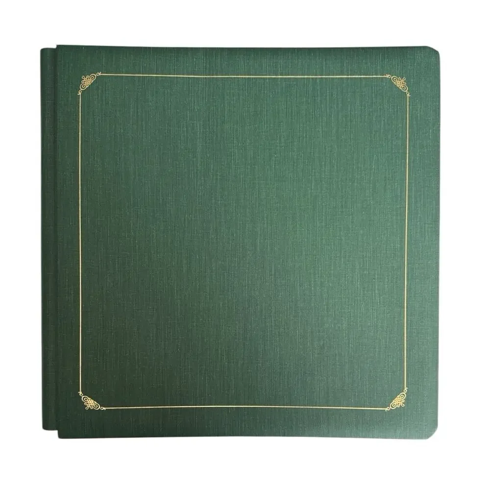 Creative Memories 12 x 12 Premiere Album White Pages Green Gold Trim NEW